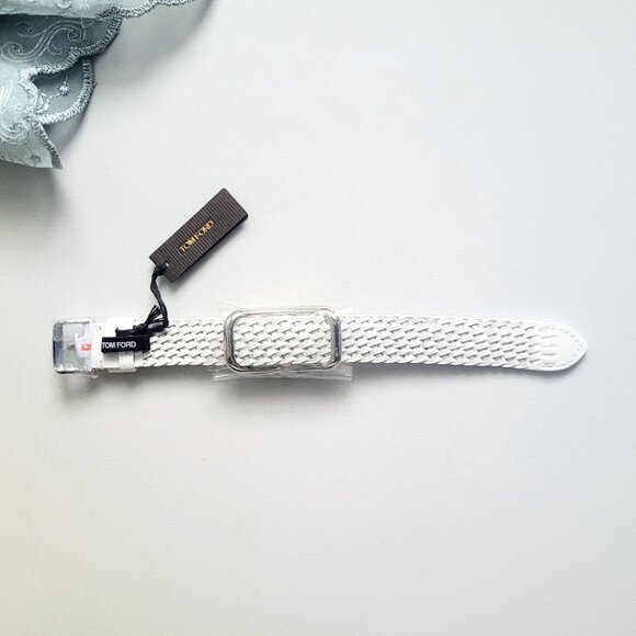 Tom Ford No.004 Watch White Face White Braided Leather Strap Stainless Steel - Picture 3 of 7